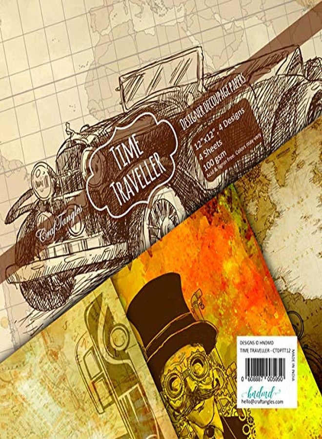 CrafTangles Decoupage Paper Pack - Time Traveller (12"x12") - Image 1